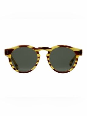 Komono Clement Safari Sunglasses NEW yellow brown stripe
